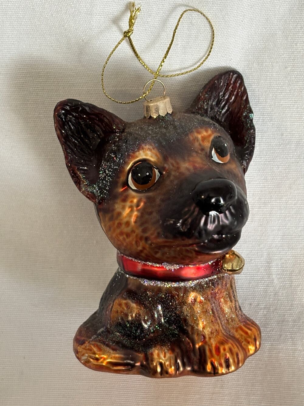 Vintage Rauch Ornament Blown Glass German Shepherd Dog